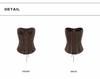 Women's Coffee Lace Embroidered Strapless Camisole with Padded Bust and Cinched Waist