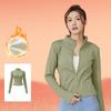 Winter Long-sleeved Running Fitness Plus Fleece Yoga Top Women's Tight-fitting Slimming Thickened Sports Jacket