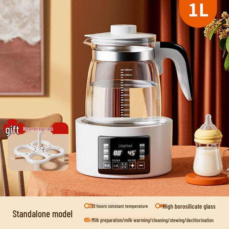 Умный аппарат для приготовления детской смеси: Стеклянный чайник с поддержанием температуры и автоматический миксер для молока