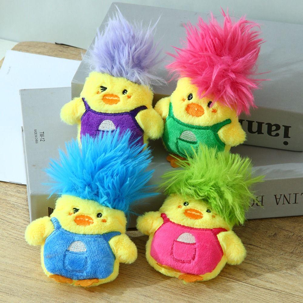 

PP Cotton Duck Key Ring Plush Fluffty Animal Doll Keychain New Cute Bag Pendant Kids Gift