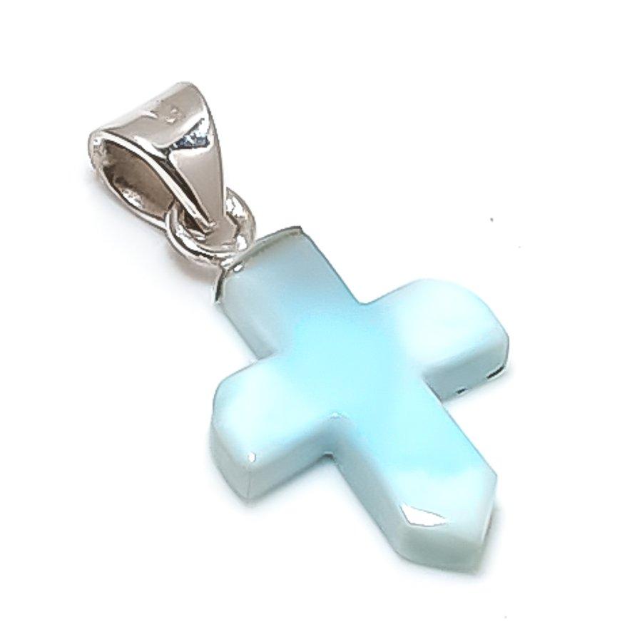 Natural Larimar Gemstone Handmade 925 Sterling Silver Jewelry Pendant 1.10" U9Z37