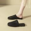 Silver Outer Wear Hollow Woven Bag Head Half Slippers Women's Summer 2025 New Versatile Internet Celebrity Flat Cool Slippers