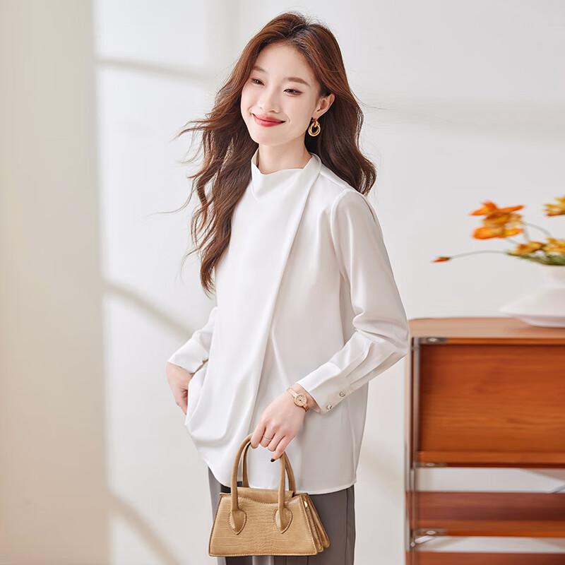 Tluoman Women's Stand-Collar Long-Sleeve Shirt
