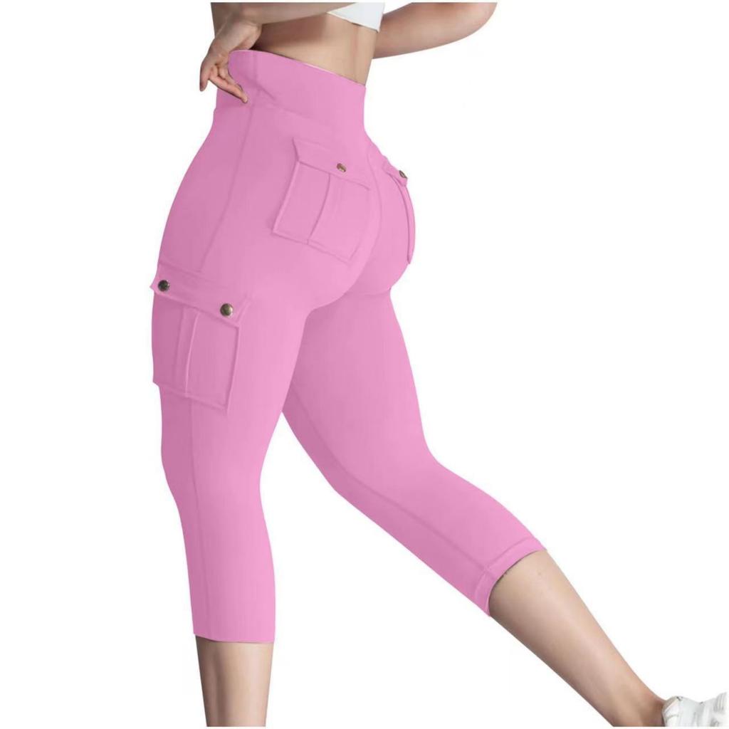 Women's Pocket Workout Fitness Pants High Elastic Tight Yoga Pants Running Pants