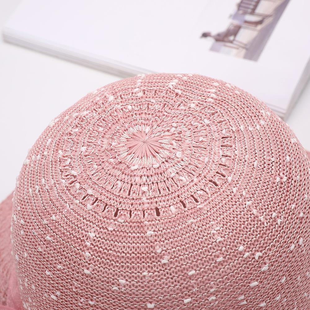 Bow Flowers Straw Sun Hat Woman Bucket Summer Sunscreen Wide Brim Sun Cap Outdoor Beach Accessories