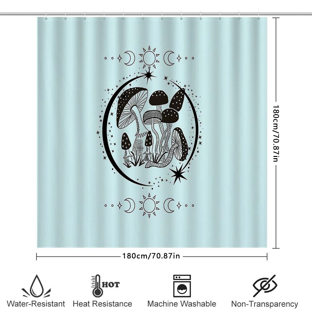 Mushroom Cottagecore Shower Curtain Spooky Forest Decor Dark Academia Aesthetic Cottagecore Home Decor Mystical Nature Shower Cu