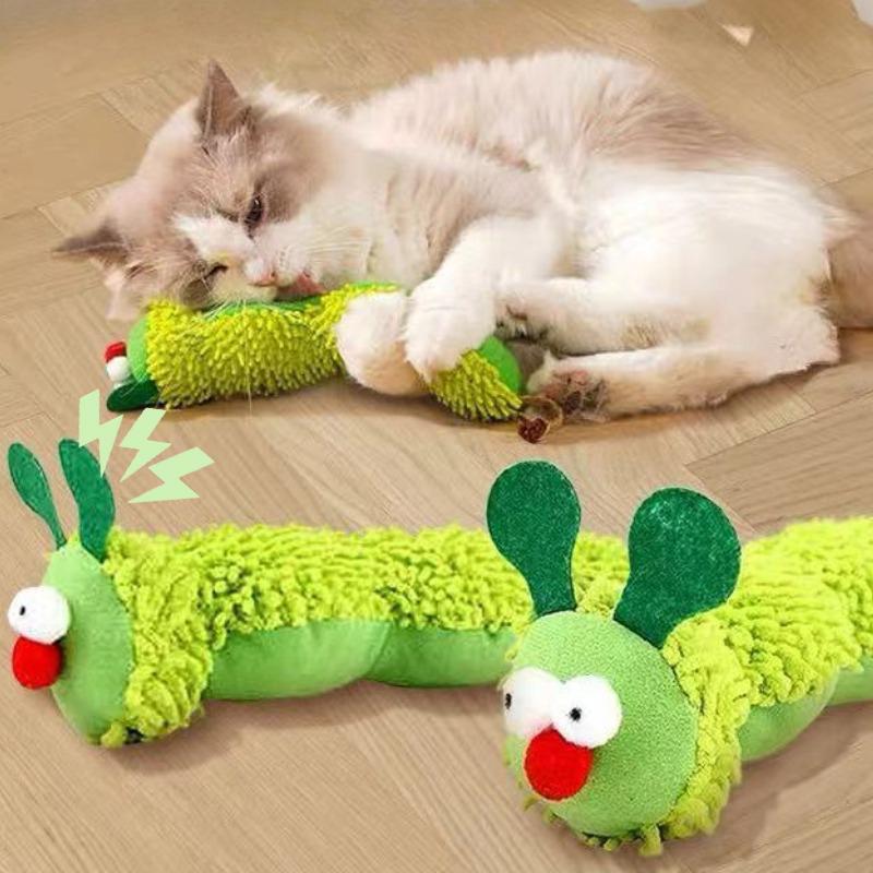 Funny Interactive Plush Cat Toy Cat Chew Toys Catnip Molar Toy Kitten Teaser Toy Teeth Cleaning Mouth Kitten Toy Pet Accessories