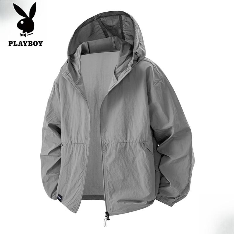 PLAYBOY Men s Lightweight UV Protection Hooded Jacket 4XL
