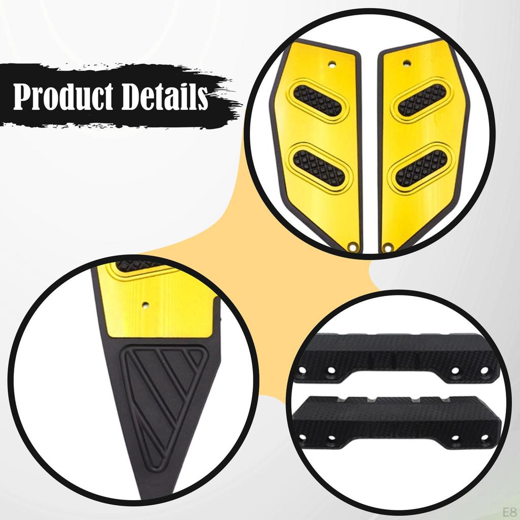 2 Pieces Floorboards Footpegs Mat Nonslip Foot Pedal Plate Pad Easy Installation Front Footboards