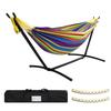 Brazilian Cotton Hammock with Stand, Portable Bag, Indoor/Outdoor, 500lb Capacity