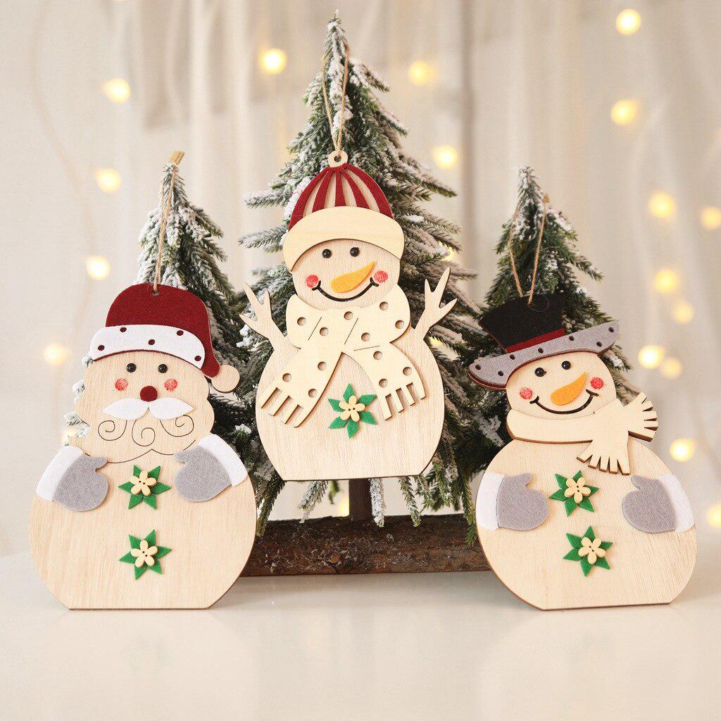 Newest Christmas Wooden Pendant Crafts Xmas Tree Ornaments Christmas Tree Decoration for Home Natal New Year