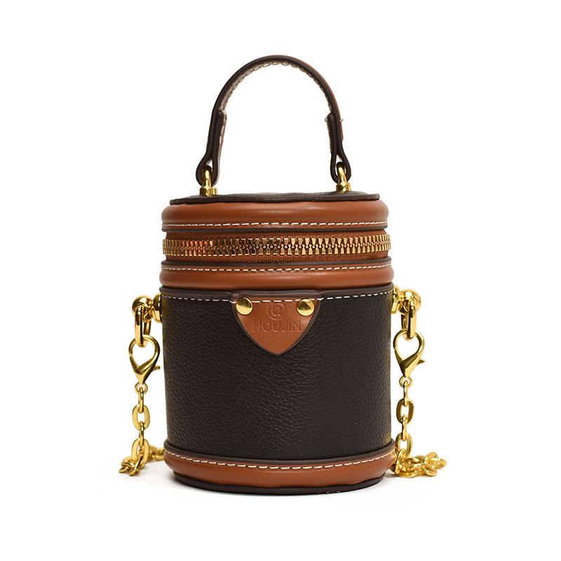 Einschultertasche, Modische Farbkombination, Stilvolle Runde Beuteltasche mit Kettenriemen, Kindertasche