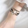 Quartz Watch Multi Layers Wrap Around Rhinestone Braided Elegant Bracelet Watch for Daily Wear
