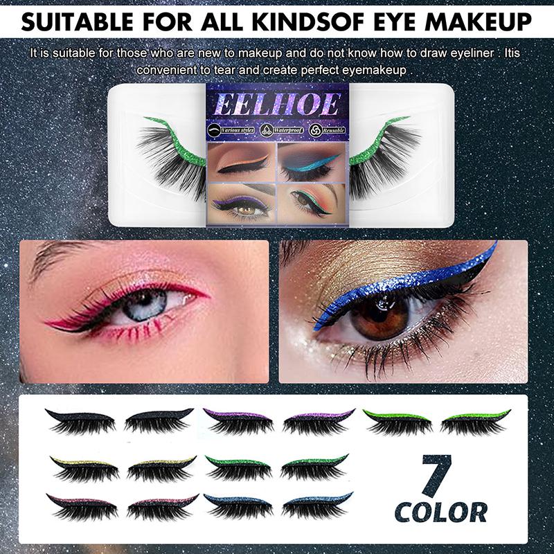 Buy Eyeliner & Eyelash Stickers Reusable Glitter Eyeliner Fake