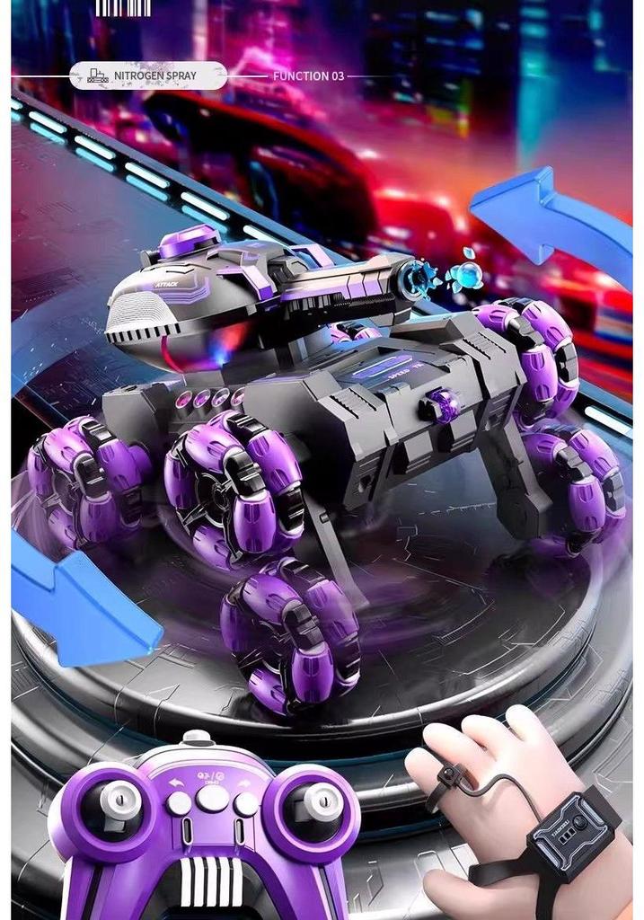 Six-Wheel Remote Control Stunt Tank: Gesture-Sensing Off-Road Water Bomb Toy for Kids