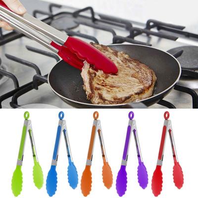 Hi-Q MINI Silicone Cooking Food Serving BBQ Tongs Stainless Steel Handle Utensil KTY