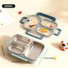 Large Capacity Cartoon Handheld Lunch Box For Kids Students Portable Sealed 304 Stainless Steel Divided Food Container Heatable