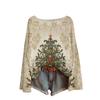 Ladies' Fashionable Casual Long Sleeved Christmas Printed Round Neck Knitted Yarn