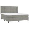 3129339 vidaXL Lit à sommier tapissier et matelas Gris clair 160x200cm Velours