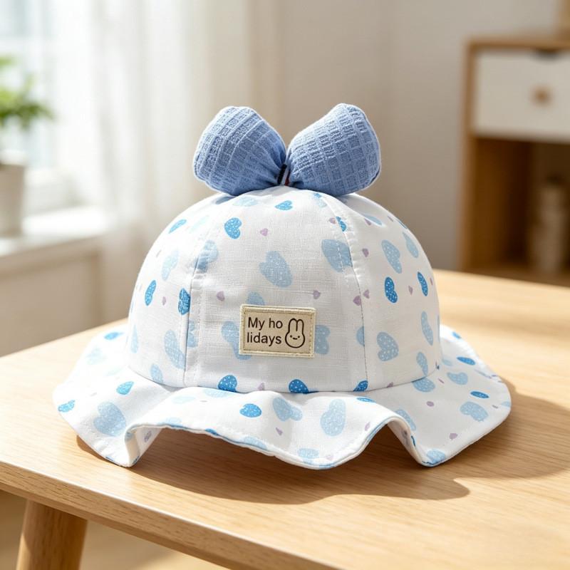 Baby Spring Summer Cotton Sun Hat With Wide Brim For Girls Sun Protection