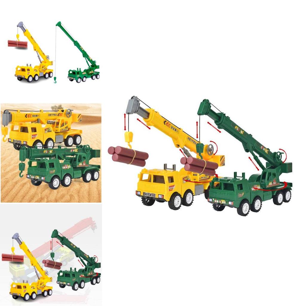 Large Yellow Toy Crane Plastic Construction Vehicle Model For Boys Inertia Driven Ideal For Emotional, Visual, And Intellectual Development Great For