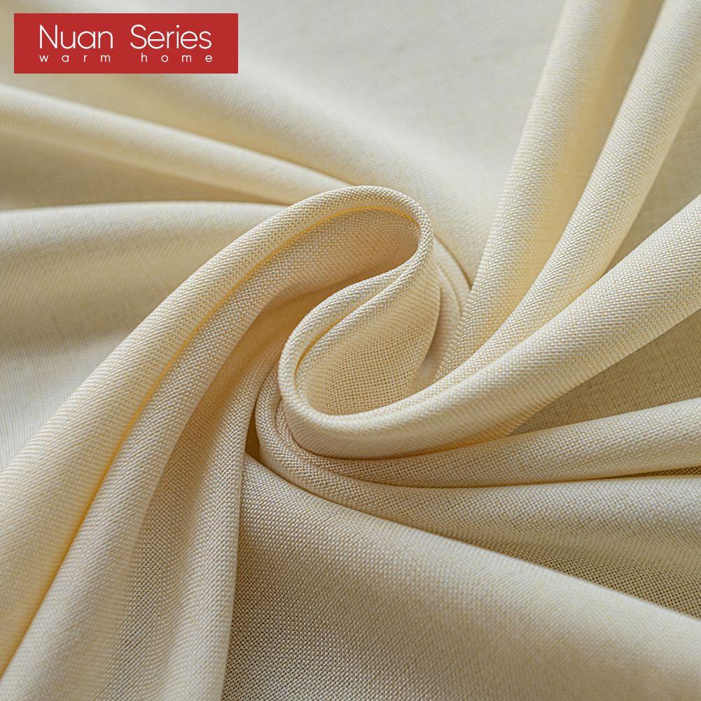 1PC Nuan Series Cream Style Semi Blackout Curtains Japanese Imitation Linen Thick Curtains for Bedroom Living Room Balcony Window for Home Decor