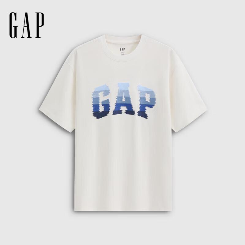 Gap Camiseta Unisex de Manga Curta Bordada com Logo em Gradiente