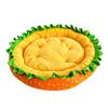 Hamburger Shape Plush Pet Bed for Small Dogs Cats with Lettuce Trim Food Toy Set Round Cushion