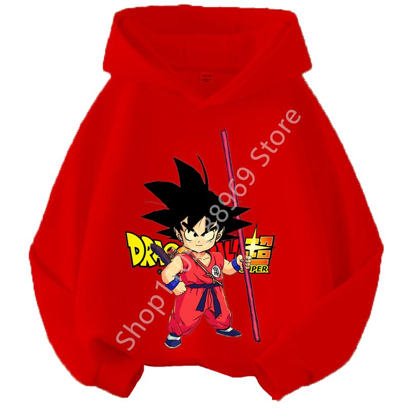Dragon Ball Chibi Characters Kids Hoodie 100-160 Size 3-12 Years Boys Casual Sporty Children's Sweatshirt
