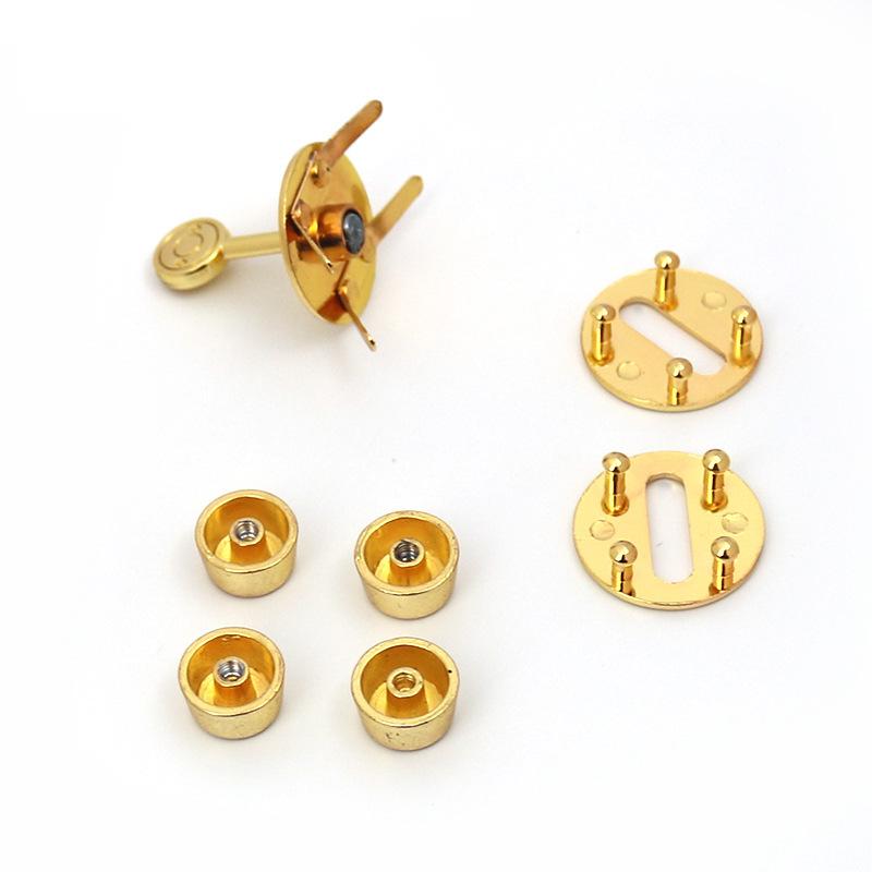 Round Lock Handbag Accessories Set: Three-Piece Vegetable Basket Bag with Twist Lock and Metal Buckle.