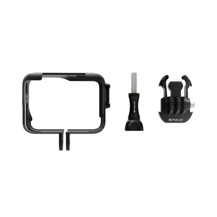For Insta360 Ace Pro PULUZ Plastic Cage Expansion Adapter Frame with Cold Shoe Base (Black)