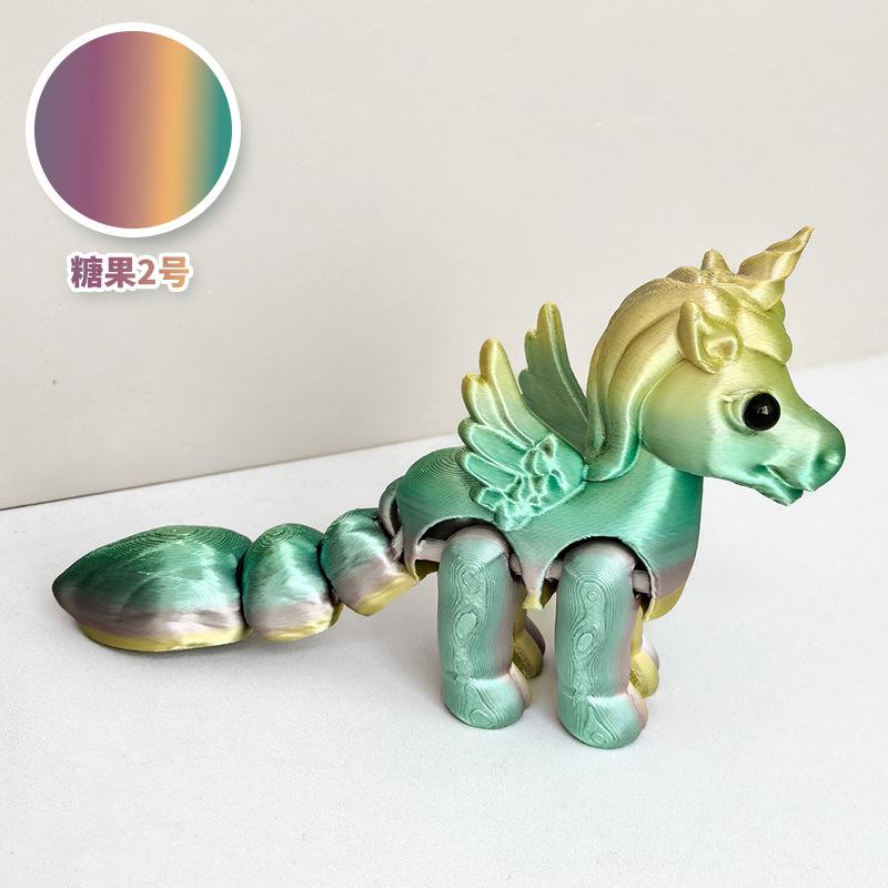 3D Printed Articulated Unicorn Toy Glow In The Dark Eco Friendly Movable Joint Model Creative Gifts Collectible Desk Ornaments