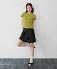 Moui Satin Dot Midi Skirt (Black)