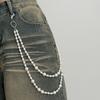 Gothic Pearl Waist Chain Zinc Zinc Zinc Alloy Tassel Jeans Chain Cool Punk Belt Chain  Female