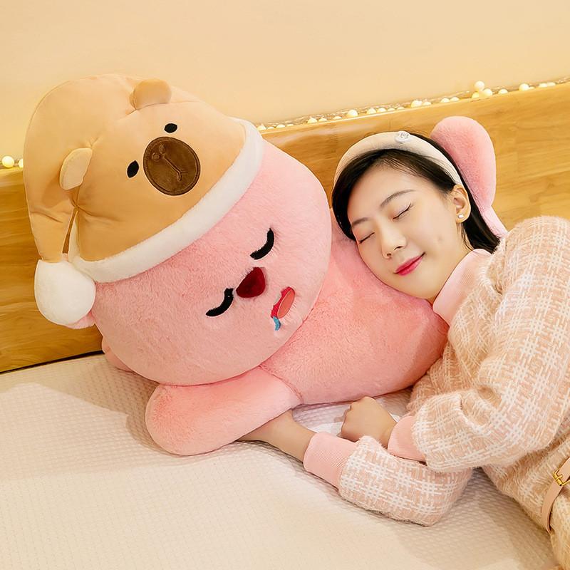 Adorable Capybara Plush Sleep Hat Lovable Rubi Doll Unique Plush Pillow Gift For Girls