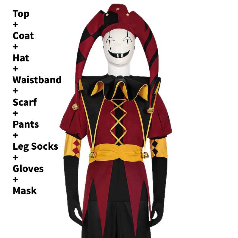 

Повний костюм Клоуна П єро з Цирку Диваків з маскою для косплей-подій та Хелловіну XXXL