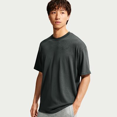 Nike Sportswear T Shirts Men's Coal Black Crew Neck Moderate