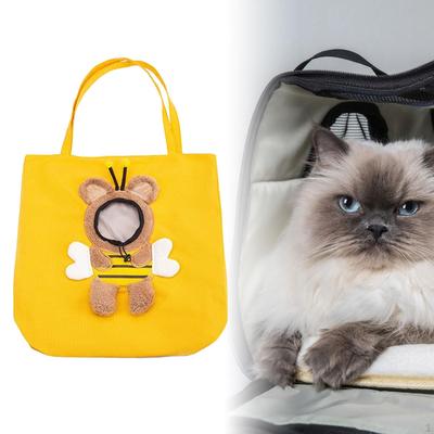 Cat Carrier Bag Carrying Handbag Canvas Pet Shoulder with Adjustable Head Hole