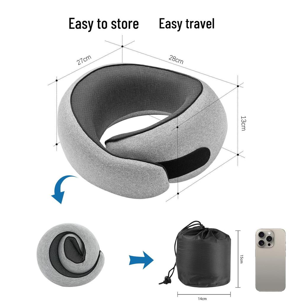 U-Shaped Memory Foam Neck Pillow: Comfortable, Portable Support for Travel