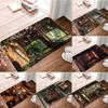 Book Themed Door Mat With Sunlit Forest Library Vintage Stained Glass Study Cozy Bookstore Art Designs For Home Decor