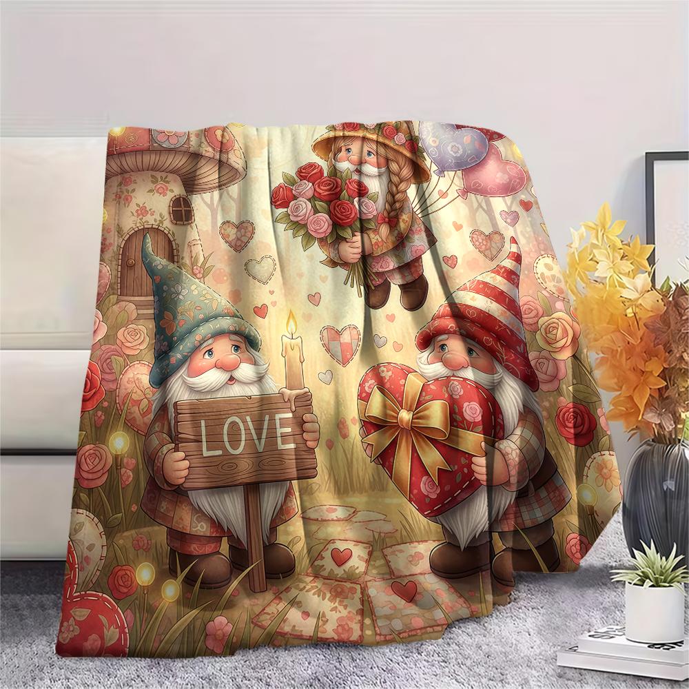 1 Stück Valentinstag Druck Flanelldecke, Hohe Qualität, Bequem für Alle Jahreszeiten, Heimdekoration, Perfekt für Weihnachten, Geburtstagsgeschenk