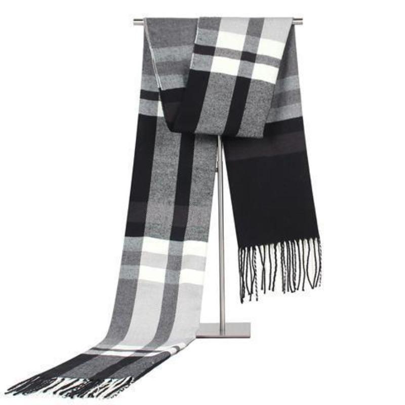 Men'S Scarves Are Versatile, Autumn And Winter Plaid Lengthened And Thickened Scarves, Couple Scarves, Warm Shawls For Women