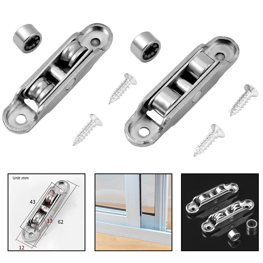4pcs Slot/Flat Wheel Window Pulley 77 Tyle Sliding Door Casement Pulley Stainless Steel Frame Casters For Aluminum Alloy Window