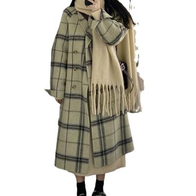 Winter Korean Woolen Coat Women's Woolen Coat Double-sided Plaid Coat