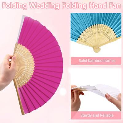 Handheld Fan Fine Workmanship Engraved Delicate Long-lasting Easy To Grip DIY Bamboo Folding Wedding Folding Hand Fan Gift