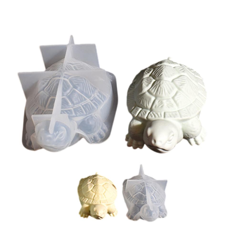 2Pcs Lovely Turtle Figurine Silicone Mold Set High Quality Durable Material Ideal for Crafting and Home Decor Projects