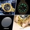 BINBOND luminous trend student watch men's tourbillon gift steel belt three eyes six needles decorative watch