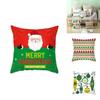 Festive 18 Inch Merry Christmas Cushion Cover Showcasing Cheerful Santa Claus Motif