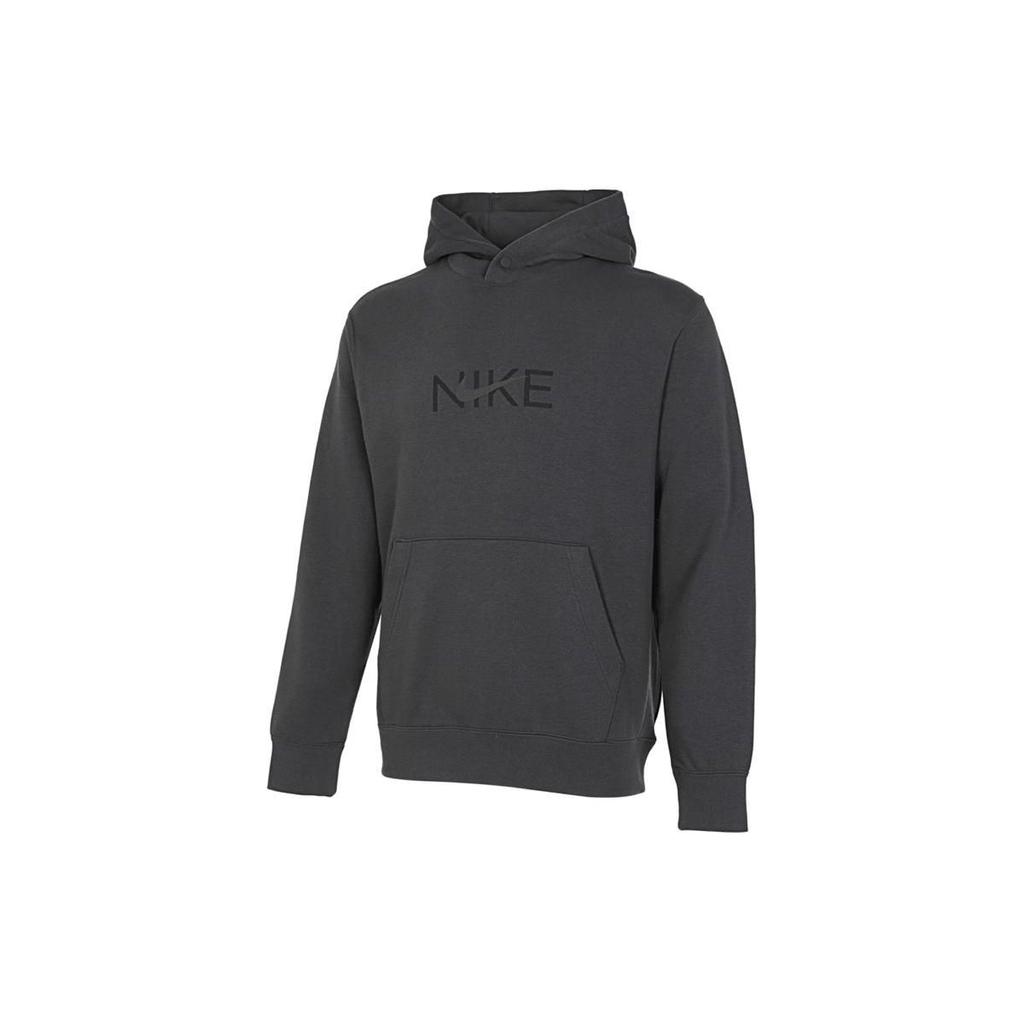 Nike Alphabet Print Casual Loose Hoodie With Warm Lining Men Tops Charcoal-Grey FZ4765-060