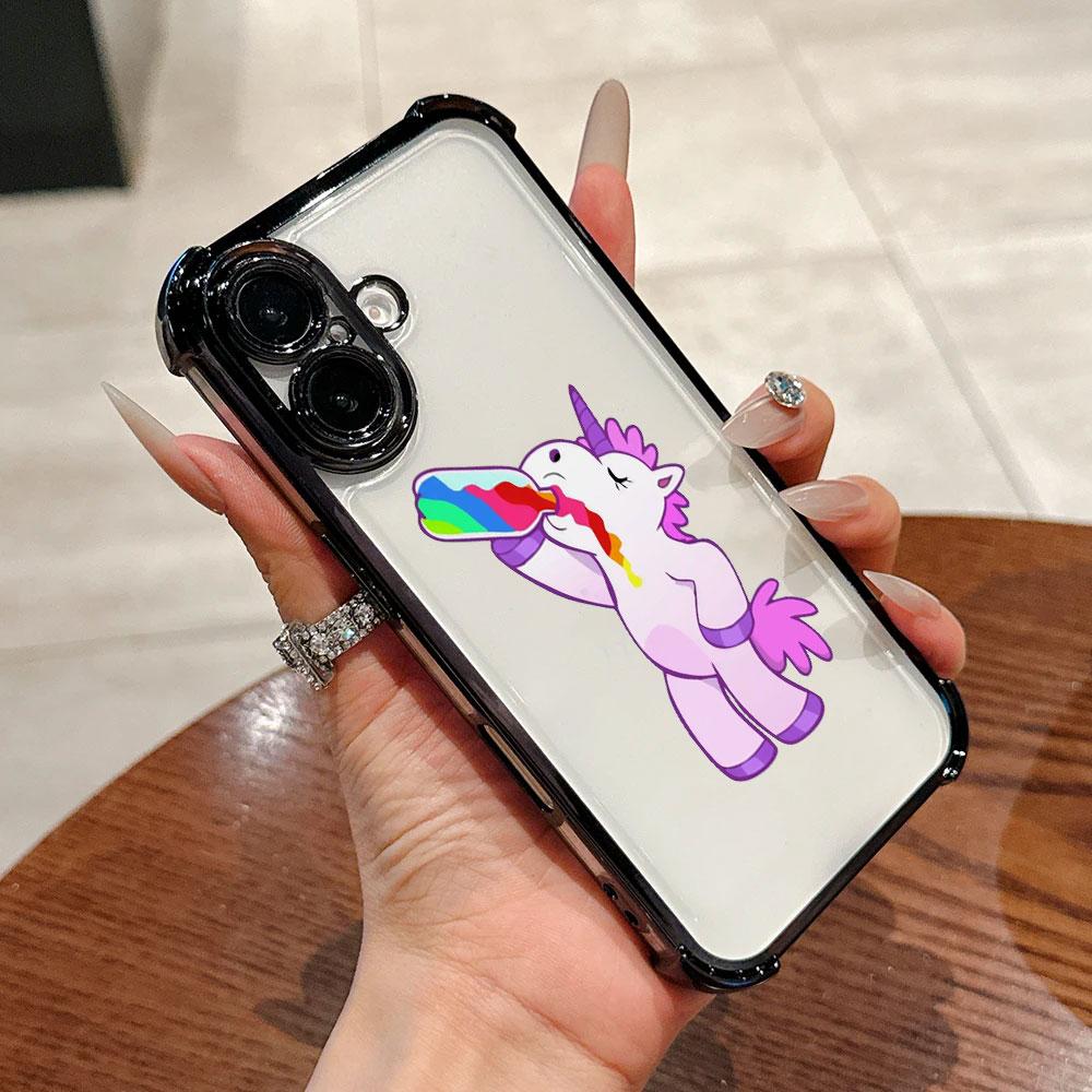 Unicorn Rainbow Case For Samsung Galaxy A57 A37 A07 A17 A56 5G A55 A54 A52 A53 A36 A34 A35 A73 A26 A25 A16 A06 Clear Phone Cover